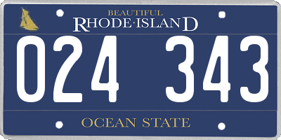 RI license plate 024343