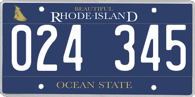 RI license plate 024345