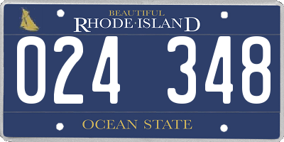 RI license plate 024348