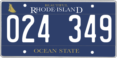 RI license plate 024349