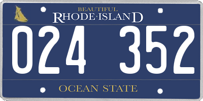 RI license plate 024352