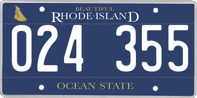 RI license plate 024355