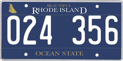 RI license plate 024356