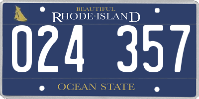 RI license plate 024357
