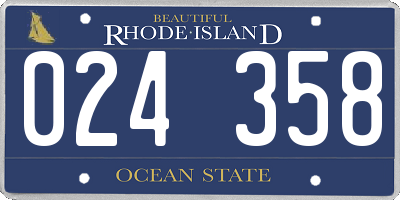RI license plate 024358
