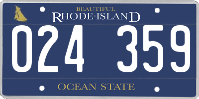 RI license plate 024359