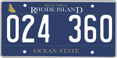 RI license plate 024360