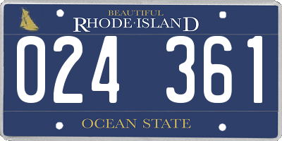 RI license plate 024361