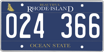 RI license plate 024366