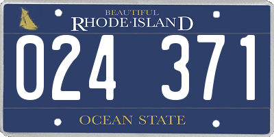 RI license plate 024371