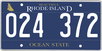 RI license plate 024372