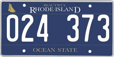 RI license plate 024373