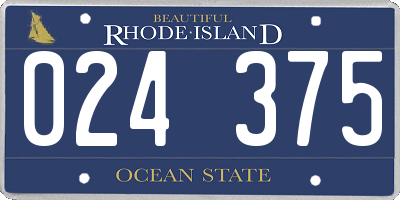 RI license plate 024375
