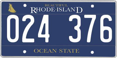 RI license plate 024376