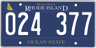 RI license plate 024377