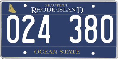 RI license plate 024380