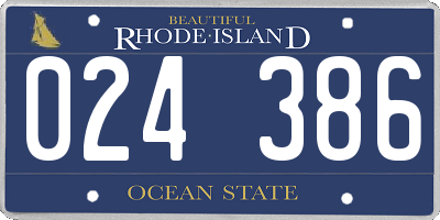 RI license plate 024386