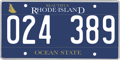 RI license plate 024389