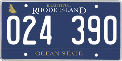 RI license plate 024390