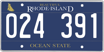 RI license plate 024391