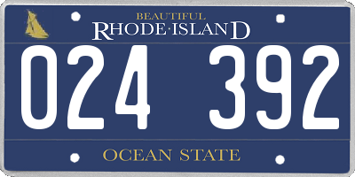 RI license plate 024392