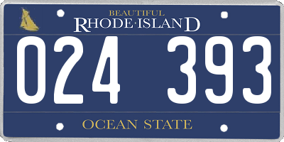 RI license plate 024393