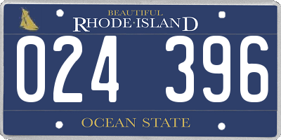 RI license plate 024396