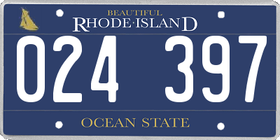 RI license plate 024397