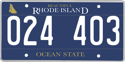 RI license plate 024403