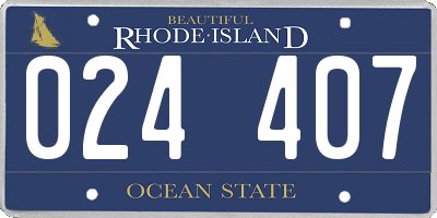 RI license plate 024407