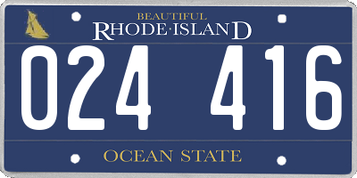 RI license plate 024416