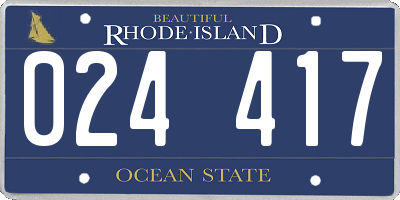 RI license plate 024417