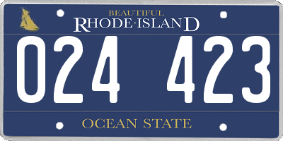 RI license plate 024423