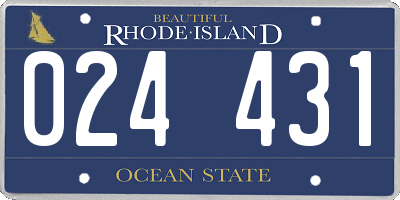 RI license plate 024431