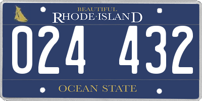 RI license plate 024432