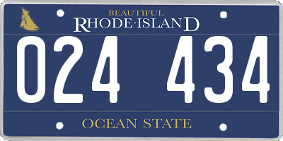 RI license plate 024434