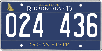 RI license plate 024436