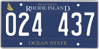 RI license plate 024437