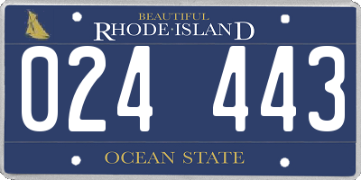 RI license plate 024443