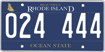 RI license plate 024444