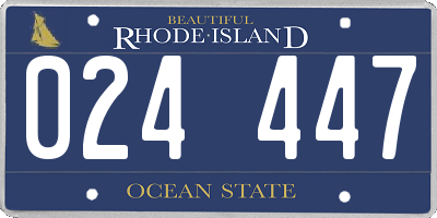 RI license plate 024447