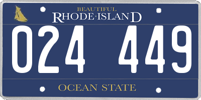 RI license plate 024449
