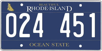 RI license plate 024451