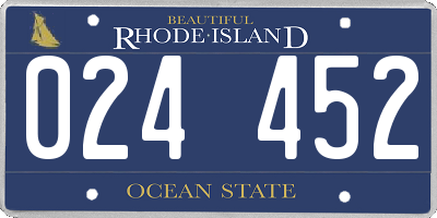 RI license plate 024452