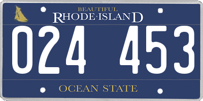 RI license plate 024453