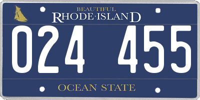 RI license plate 024455