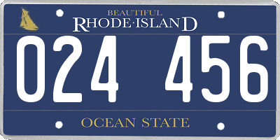 RI license plate 024456