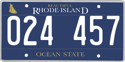 RI license plate 024457