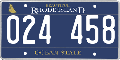 RI license plate 024458