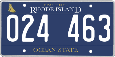 RI license plate 024463